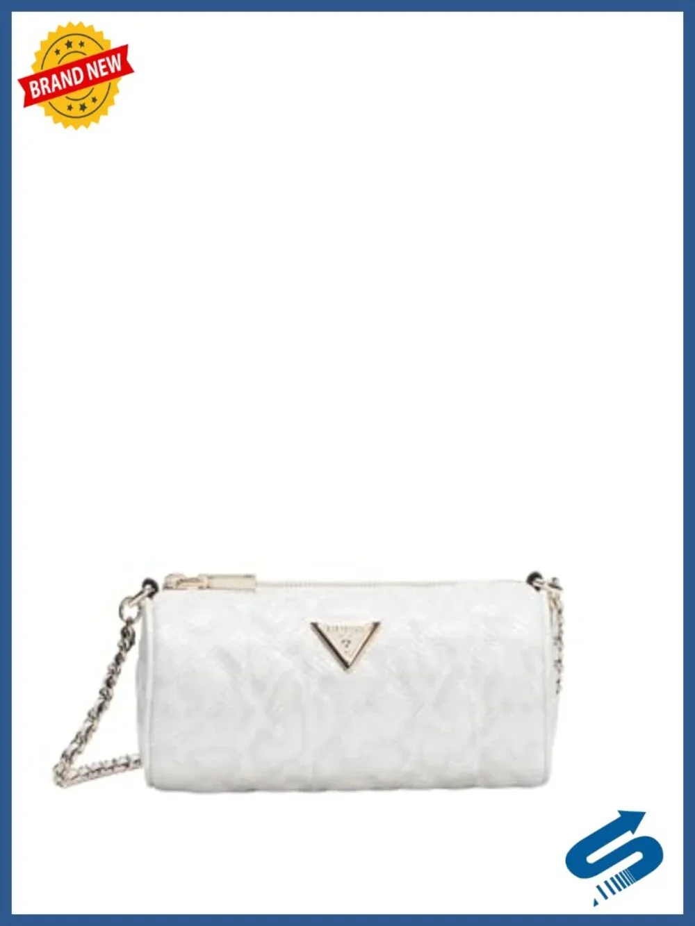 Mini Barrel Shoulder Bag with Woven Chain Strap
